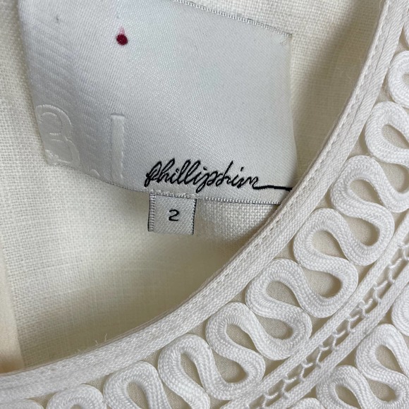 3.1 PHILLIP LIM Ivory Silk Ribbon Lace Linen Wedding Dress size 2 - Picture 6 of 6